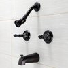 Kingston Brass Two-Handle Tub and Shower Faucet, Oil Rubbed Bronze KB245AKL